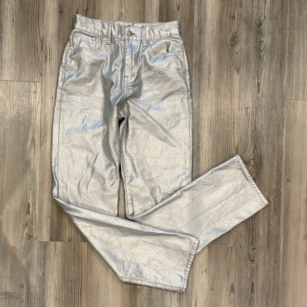 Madewell 90s Straight Silver Metallic Women's size 25